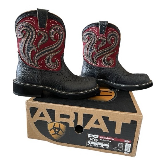 Ariat Women’s GemBaby Jazz Western Boots Black Barn Red Size 9B - Picture 3 of 9